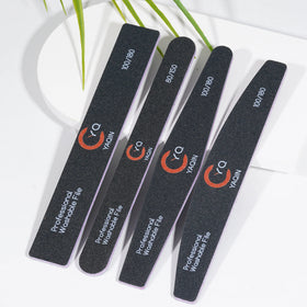 High End Double Side Custom Logo Emery Board Disposable Oval Washable Black Nail File 80 100 180 240 Japanese Zebra Nail Files