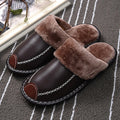 Women Slipper for Winter Fashion Leather Shoes Indoor Use Plus Size DB013