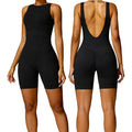 Wholesale Seamless High Neck Mid-Thigh Yoga Jumpsuit Contour Lounge Onesie for Sports Fitness Knitted Bodysuit