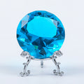 Wholesale Large Blue Crystal Glass Diamond Shaped Decoration 60mm Jewel Paperweight with Stand Jewels Wedding Decorations