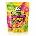 Custom Printed Sour Gummy Rings Mylar Bag 3.5g ZA Pack Colorful Stand up Pouch for Candy Packaging