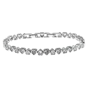 Couple Lover Heart Shape Zircon Diamond Romantic Fashion Jewelry Sterling Silver Plated Tennis Bracelets Valentine's Day