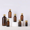 Amber 5ml 10ml 15ml 20ml 30ml 50ml 100ml Glass Essential Oil Bottle With Silver Aluminium Screw Cap