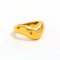 High End PVD 18K Gold Plated Dainty Stainless Steel Irregular Abstract Heart Finger Ring Trendy Unisex Party Gift for Women MegaBDM