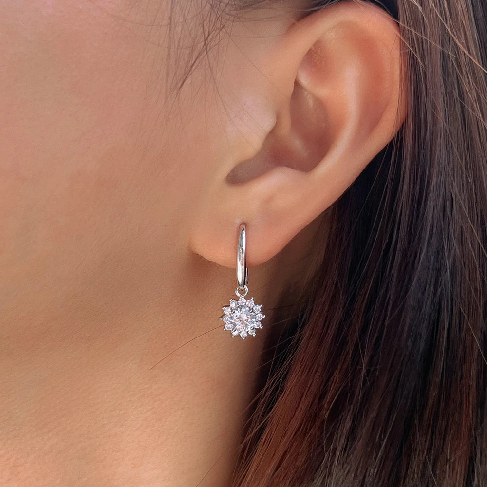 Exquisite Fine Jewelry White Gold Filled S925 Sterling Silver Hypoallergenic Dangle Hook Earrings for Women Daily Wear