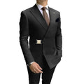 Black Designer Men Suits Wedding Groom Tuxedos 2 Pieces Formal Blazer Peaked Lapel Double Breasted Prom Suits (Jacket+Pants)
