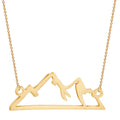 Trendy Non Tarnish Silver 18K Gold Plated Stainless Steel Mountain Peak Range Necklace Jewelry for Women