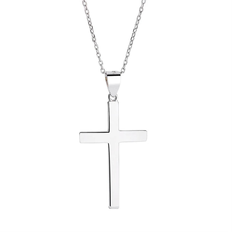 New Fashion 925 Sterling Silver Christian Religious Cross Pendant Necklace
