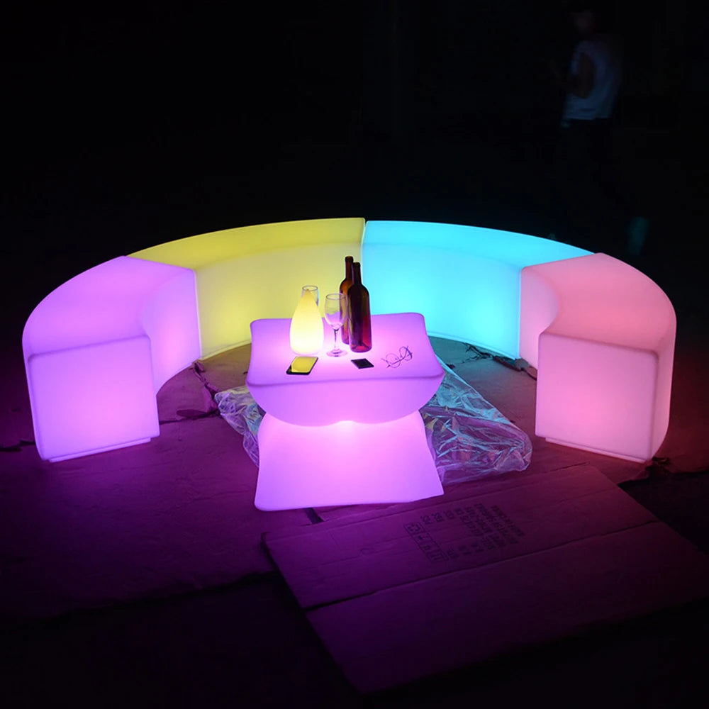Hot Sale LED Furniture Square Round High Tall Bar Chair for KTV Cocktail Tables Nightclub bar Club Hookah Lounge Furniture