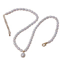 Simple White Fashion Pearl Necklace Color Real Natural Freshwater Pearl Necklace Personality Ins 5mm Rice Bead Pearl Necklace