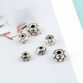 4.5mm 5.5mm Retro 925 Sterling Antique Silver Turtle Shell Pattern Wheel Spacer Beads for Diy Bracelet Necklace Jewelry Making