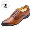 Formal Derby Dress Shoes Men Business Casual Oxford Embroidered Height Increasing 6cm Lace-up Toe Light Weight Rubber Outsole