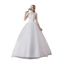 Modern Lace Embroidery Floor Length Long Sleeve Wedding Dresses with Floral Print Draped Back for Maternity