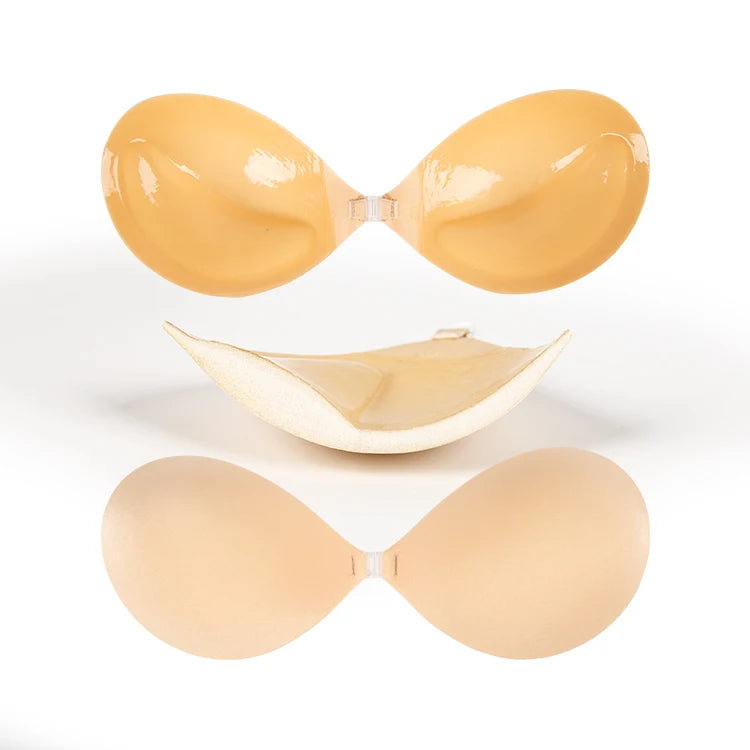 Strapless Waterproof Invisible Pasties Reusable Backless Silicone Skin Adhesive Padded Bra