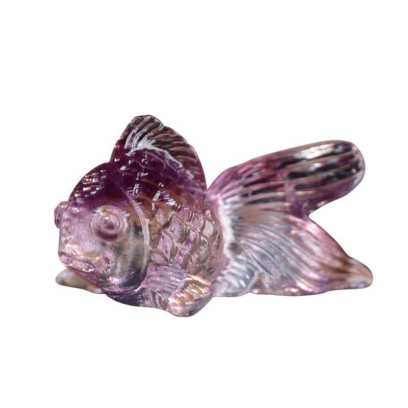 2020 New Saint-View Crystal Engraved Goldfish Mini Figurines Decorative Chopstick Pen Holder Rack L5cm W3cm