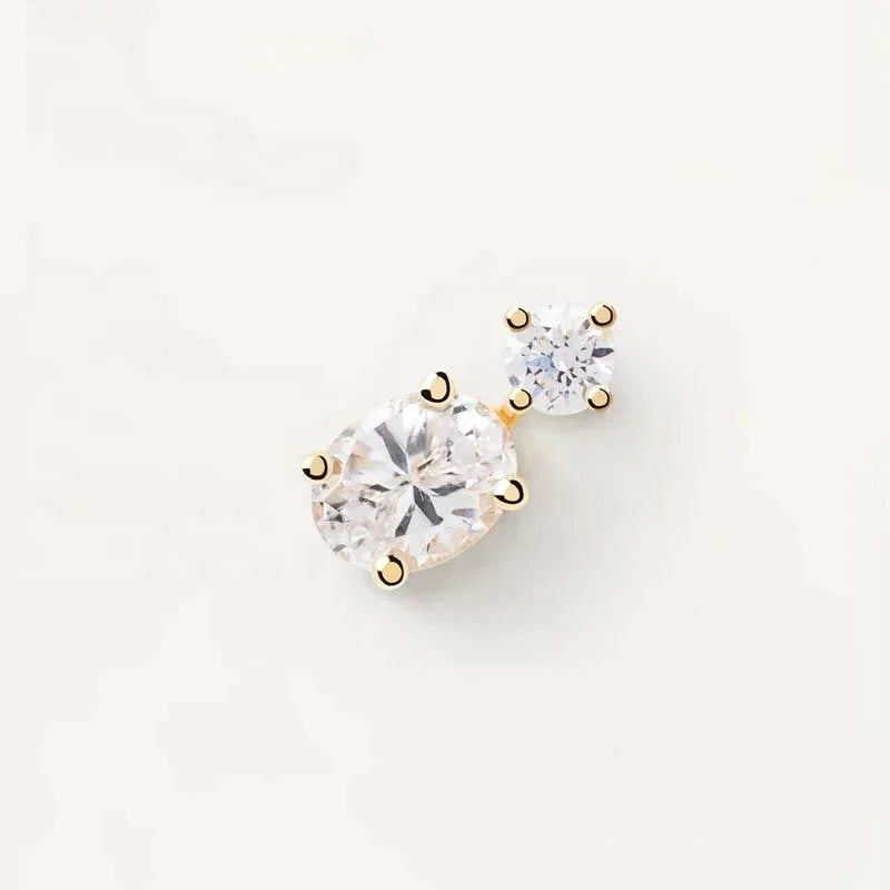 LOZRUNVE 925 Sterling Silver 18k Gold Plating Oval Diamond Stud Designer Earring Findings