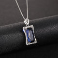 CAOSHI Custom Exquisite Geometry Design Blue/Green Crystal Necklace for Women Engagement CZ Pendant Necklaces for Jewelry Female