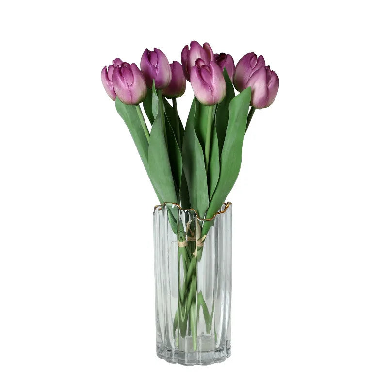 2023 48cm Simulation 3 Tie-up Feel Tulip Hotel Home Decoration Simulation Flowers Wedding Decoration Shooting Props Fake Flowers