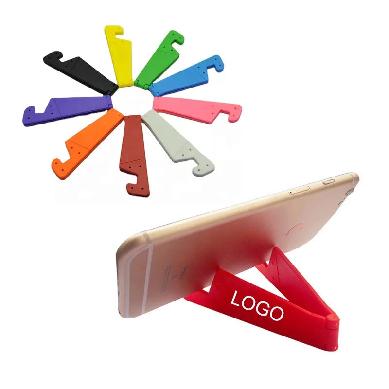 Adjustable Universal Lazy Mobile V Shape Phone Holder Customized Tablet Stand Foldable Plastic Cell Phone Stand