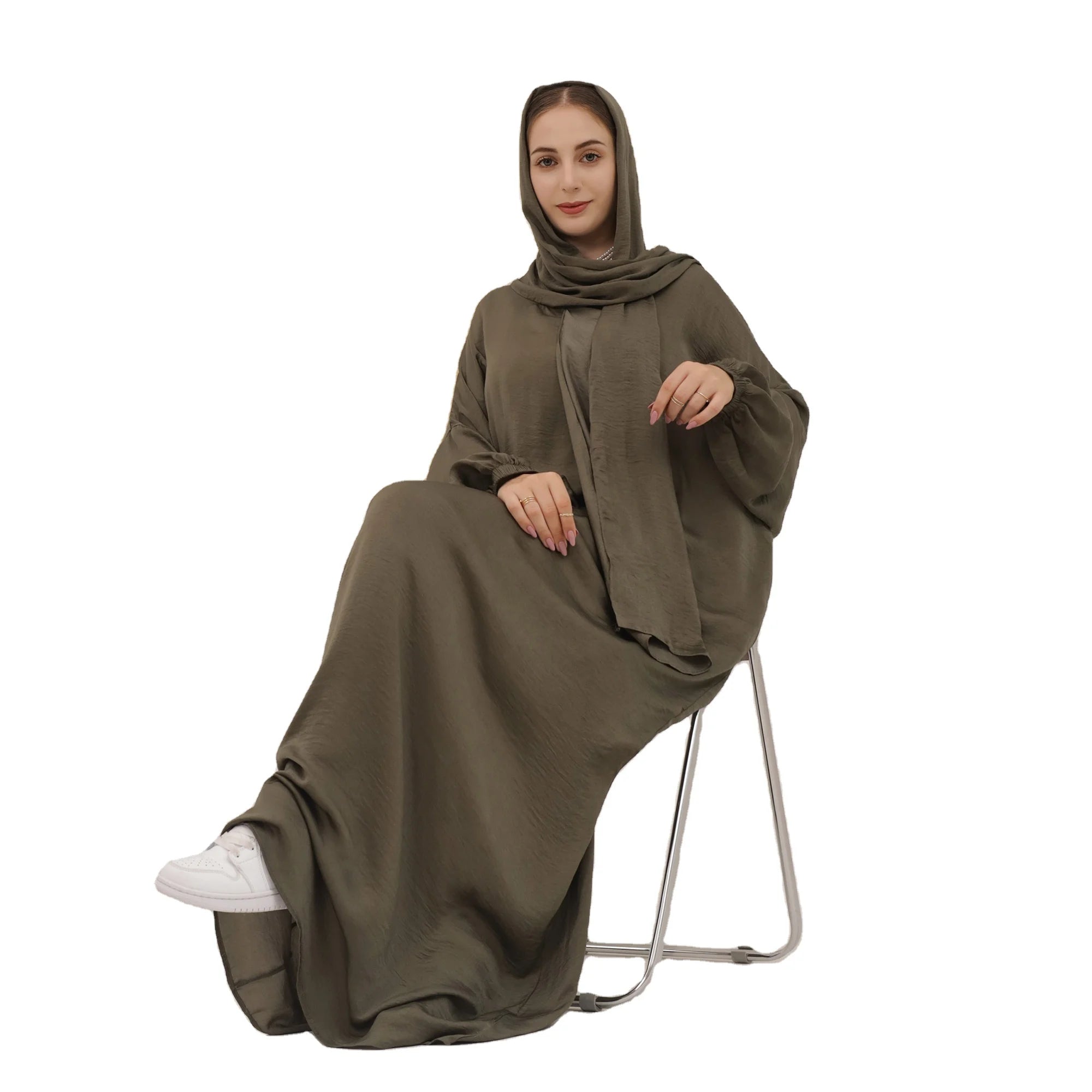 Modest One-Piece New Design Muslim Prayer Outfit for Women Summer HIJAB Abaya from Middle East-Dubai & Turkey Kaftan Robe Dress