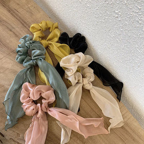Special Discount Scrunchie Hair Ties Silk Elegant Hair Accessories Hair Bows Ribbons for Women