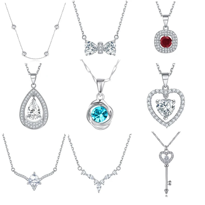 Custom Pendant Necklace Rhodium Plated Non Fade Pearl Heart NeckalceJewelry Women Zircon Diamond Fashion Necklaces