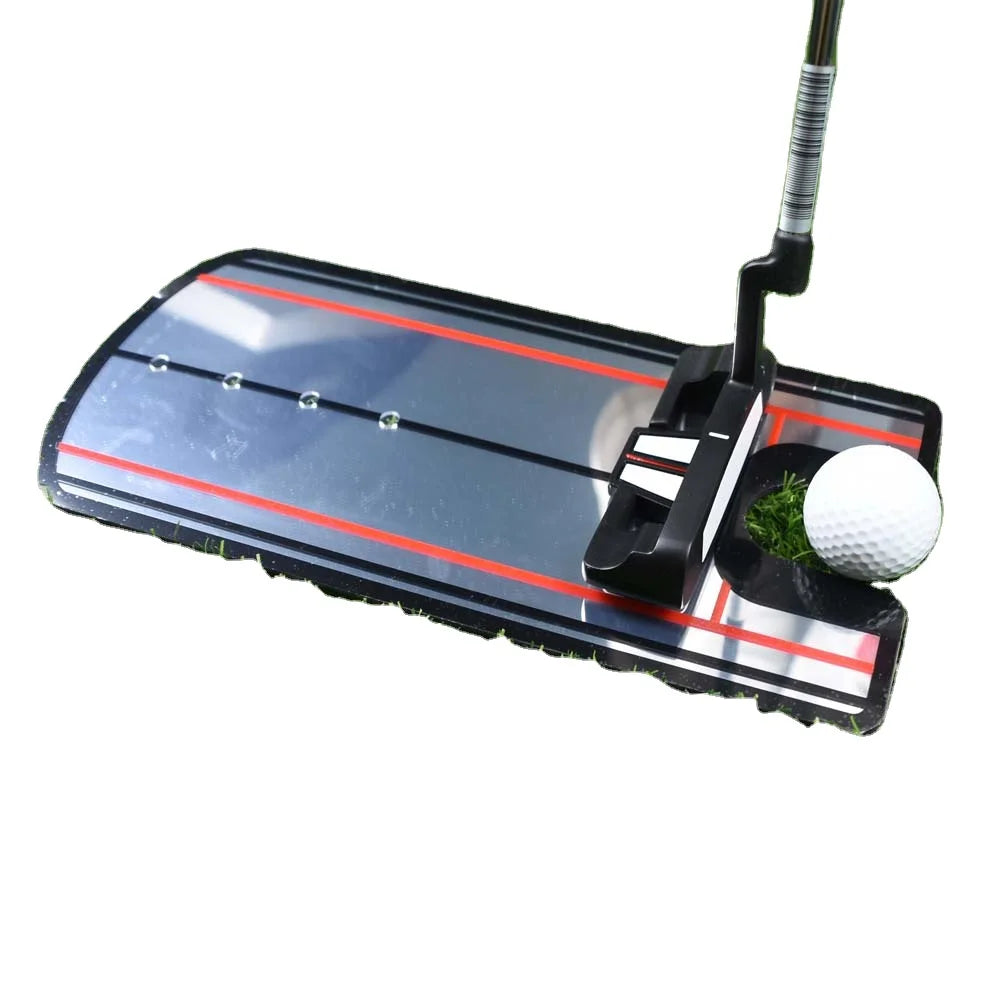 High Quality Acrylic Red Line Golf Trainer Alignment Mirror Posture Correction Practice Aid for Putting 35x23x2CM