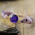 Designer Couple Bracelets Jade Bangles with Braided Amethyst Bohemian Style Amour Yoga Jewelry