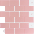 Cheap Goods From China Adhesive Vinyl 3D pink Subway Peel and Stick Mosaic Vinyl Backsplash Sticker Tiles