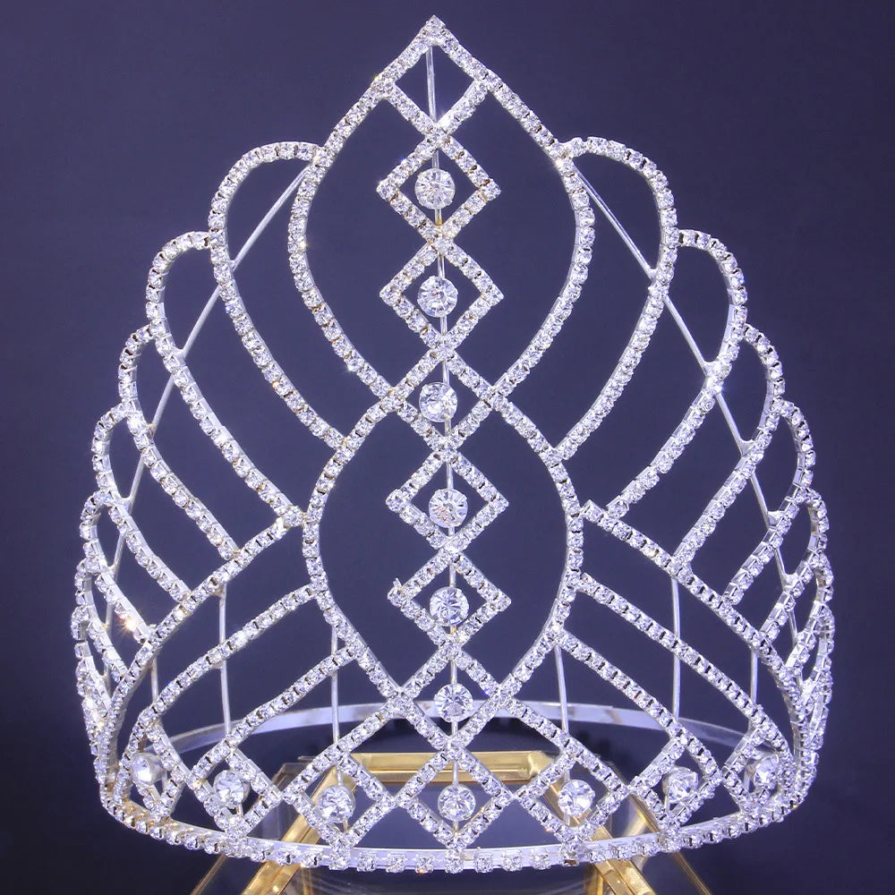 Fashion Luxurious Bridal Wedding Tiara Large Pageant Rhinestone Crowns
