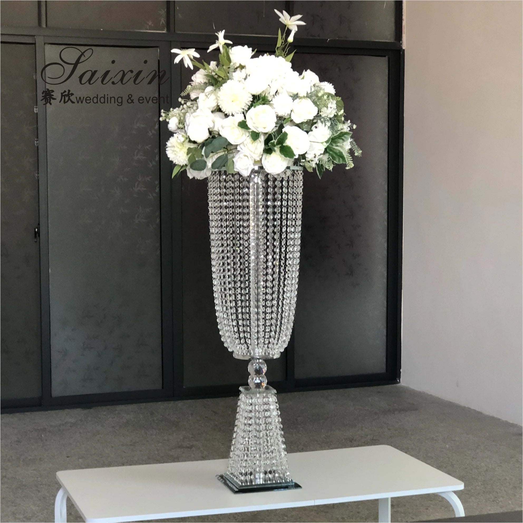 ZT-209 Elegant Crystal Flower Stand Wedding Crystal Table Centerpieces