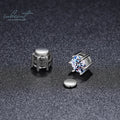 Silver 925 Original Total 2 Carat Round Brilliant Cut Diamond Test Past D Color Moissanite Magnetic Earrings for Teen Girls
