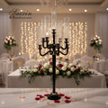 ZT-271B Wedding Table Candle Holder Centerpiece  Decoration 9 Arms Black Crystal Candelbara