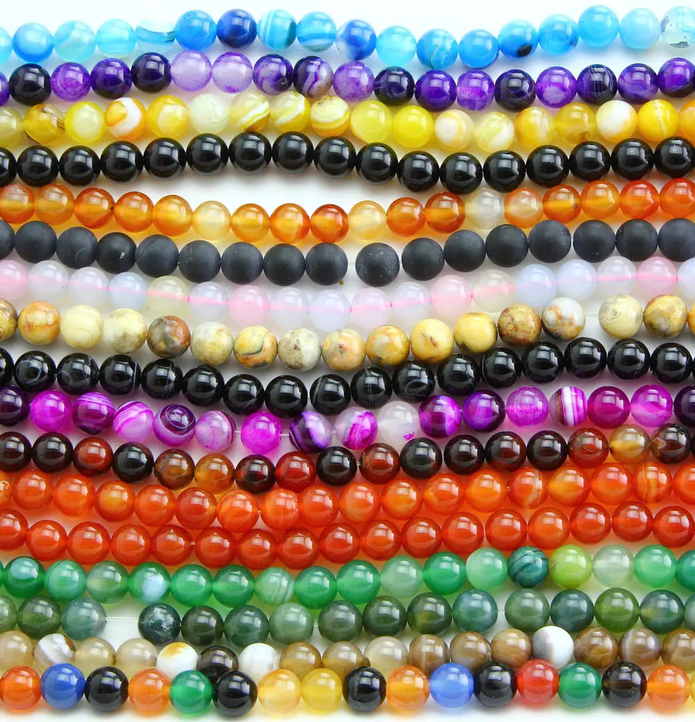 Wholesale Luxury Natural Round Gemstone Gray Fengshui Stone Beads Turquoise Healing Crystal Loose Beads for Bracelet Making