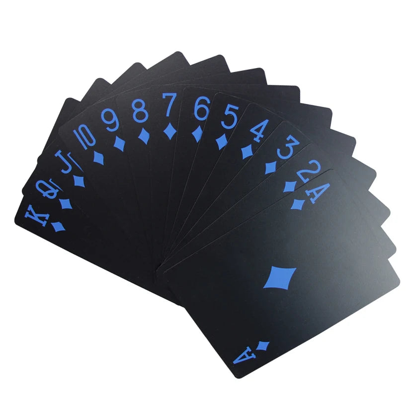 Factory Free Sample Windproof Plain Black Foil Playing Cards Black Ghost Poker Cards