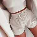 New Fashion Ribbed Fabric Pastel Color Wholesale Custom Logo Women Shorts Summer Cotton Shorts
