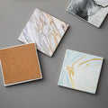 Topjlh Sublimation Blank Ceramic Coasters With Cork Back Custom Logo Square White Blank Coaster  for Table Decoration