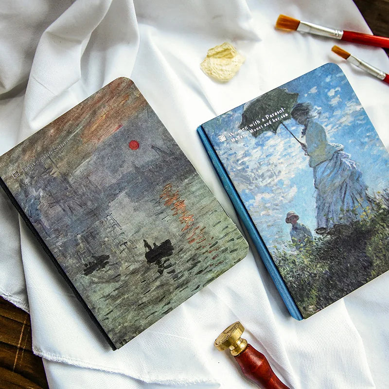 Korean Stationery Art Hand Van Gogh  Bullet Dotted Journal Hardcover Notebook Oil Painting Retro Notepad  Planner Travel Diary