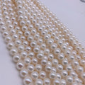 High Luster 8-10mm Pearl Necklace Near Round 16 Inches Freshwater Cultured Pearl Strand Necklace Chain Jewelry