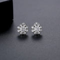 LUOTEEMI Hot Sale Small Size OL Daily Wear Korea Women Sweet Diamond Clear CZ Stud Flower Earrings Girls
