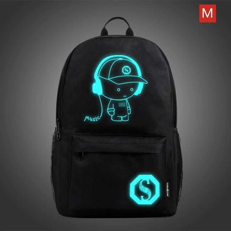 Custom Luminous Backpacks Rod Bag Kids Backpacks with USB Charging Large Capacity Schoolbags for Teenagers