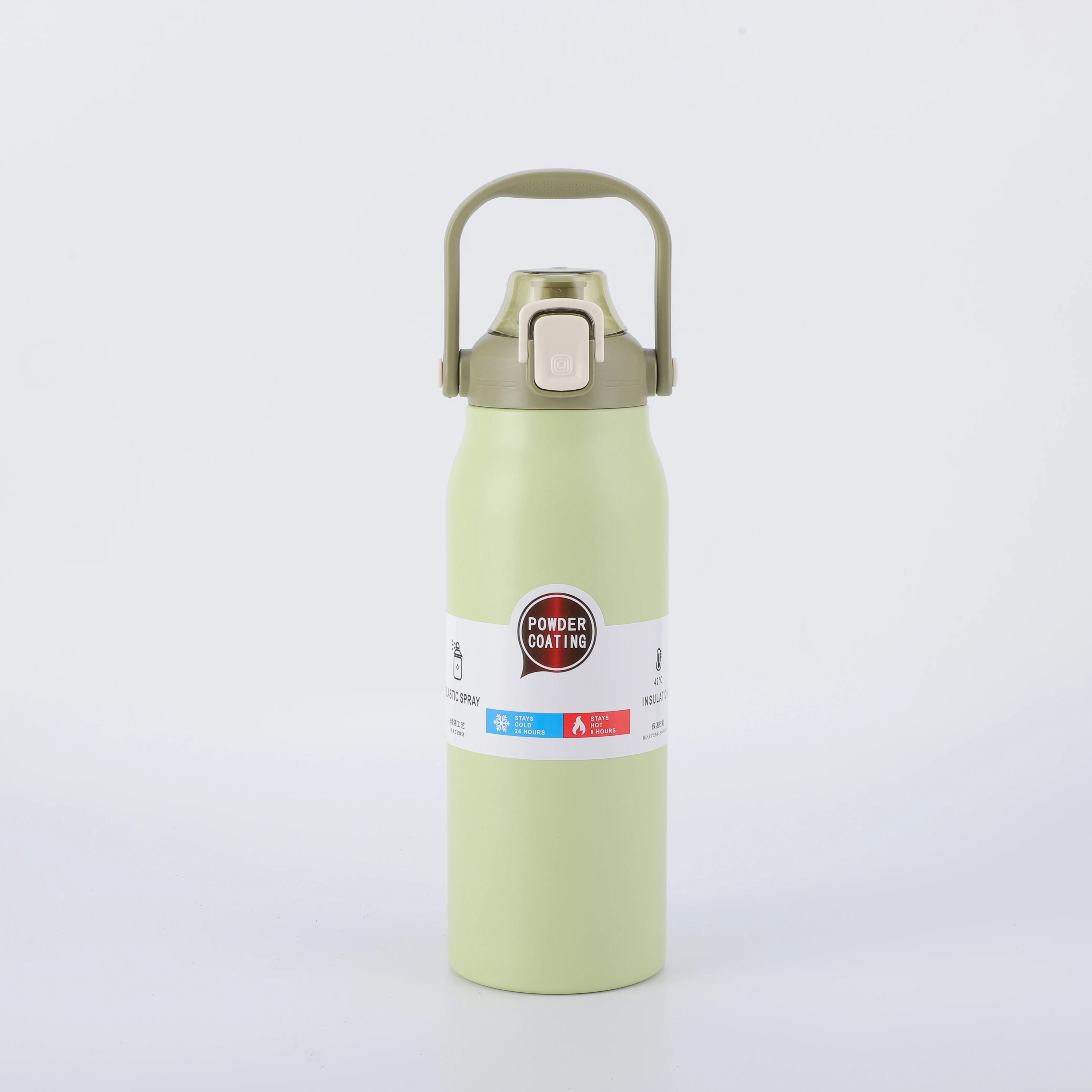 Top Deal China 1L1.3L1.7L Big Capacity Sport Water Bottle Double Wall Stainless Steel Insulated Travel Flask With Straw Lid