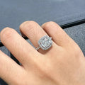 Square-Shaped Ladies' Gemstone Diamond Ring with an Exaggerated European and American Style