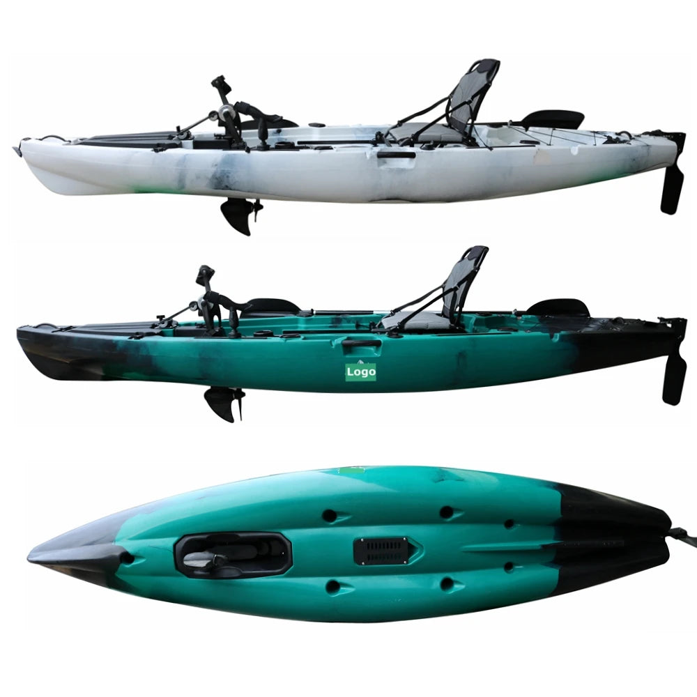2022 Newest Single Pedal Fishing Kayak 12ft Gear Kayaks Reel Fishing Kayak Rentals