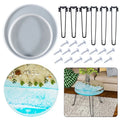 B-5530 49cm Large Crystal Glue Round Table Silicone Mold Epoxy Resin Mold River Table Making Tools Big Disc Plate Silicone Mould