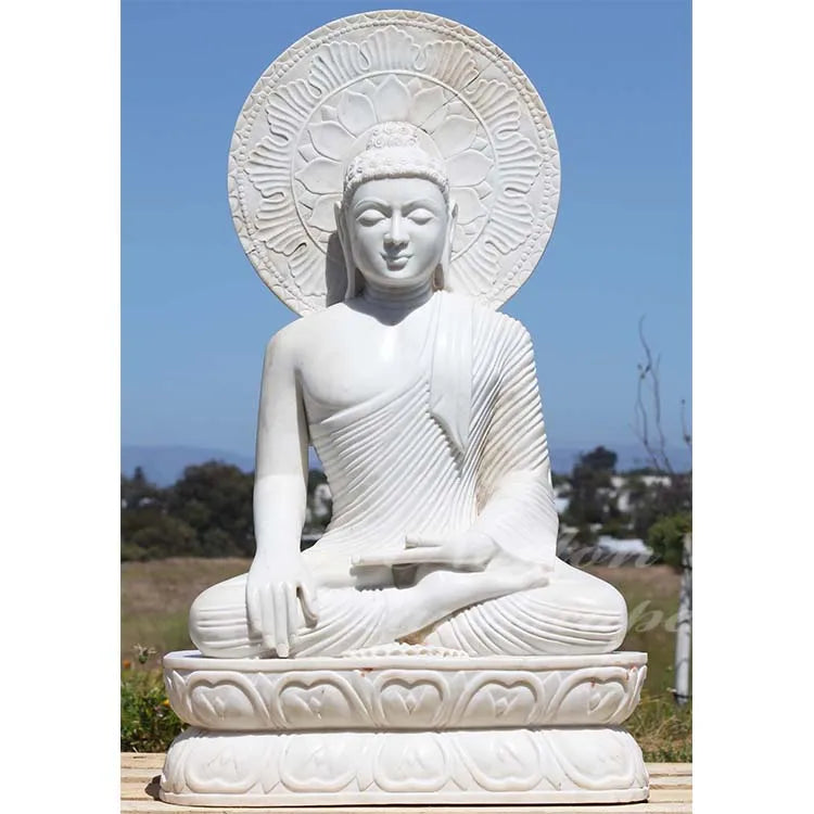 Wholesale Cheaper Custom Outdoor Home Garden City Park Natural Stone Meditating Buddha Statues Marble Religious Sculpture Chakra
