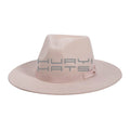 Huayi Promotional Light Pink Fedora 100% Australia Wool Felt Western Hat for Girls Fashionable for Parties Fishing Business