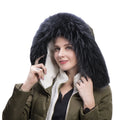 MWFur Raccoon Fur Hood Trim Scarf Big Fur Collar Raccoon Fur Collar Scarf for Women Lady Girls