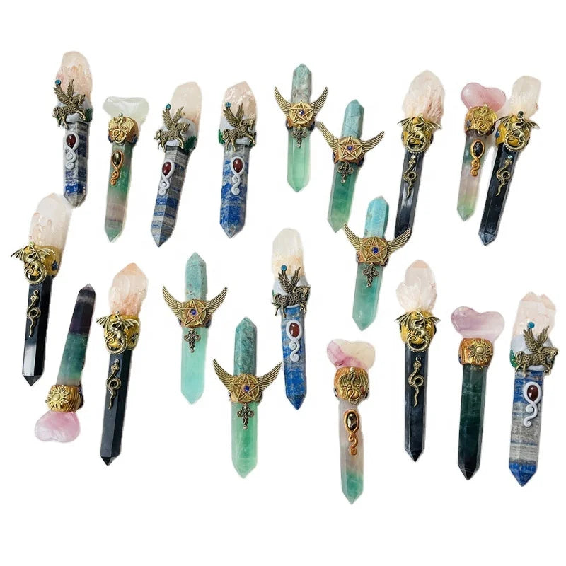Wholesale Natural Stone Crafts Crystal Scepter Point Tower Spiritual Treatment Magic Wand