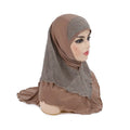 Soft Adult Hijab Cap Plain Scarf Cotton Voile Polyester Muslim Department Large Pure-Color Plate for Malay Head Arab Hat Gift
